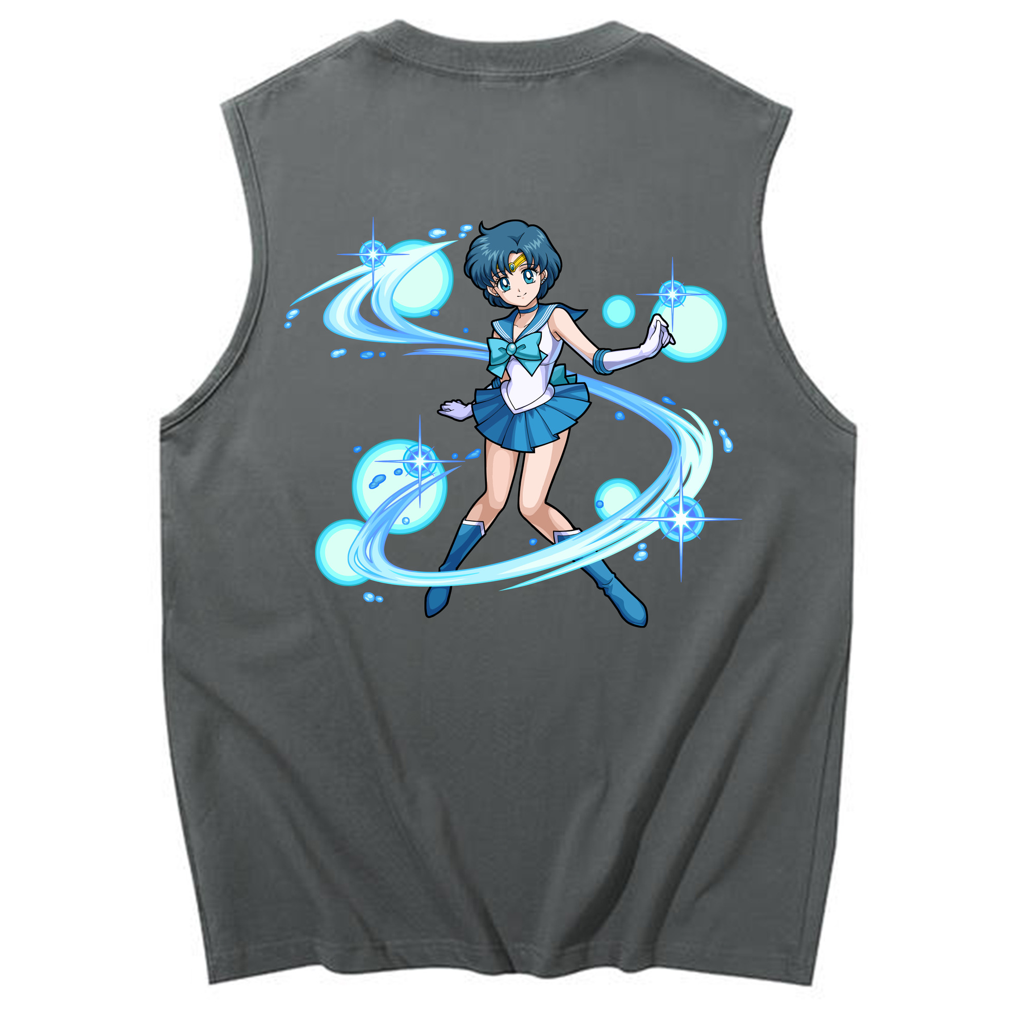 （画像用） 美少女戦士セーラームーン 水野 亜美 みずの あみ Sailor Moon Mizuno Ami コットン100％タンクトップ（背面プリント）